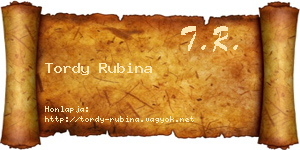 Tordy Rubina névjegykártya
